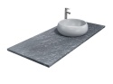Blat z granitu Silver Antracite antyk z nablatową umywalką, o matowej, ciemnoszarej powierzchni ze srebrzystym użyleniem
