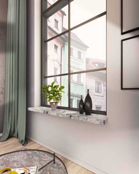 Parapet z granitu Viscont White FALCO – jasny, elegancki akcent do wnętrz w stylu nowoczesnym i klasycznym