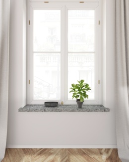 Parapet FALCO z granitu Black Sky Lappato – trwały, szaro-czarny kamień o delikatnym połysku i gładkiej powierzchni