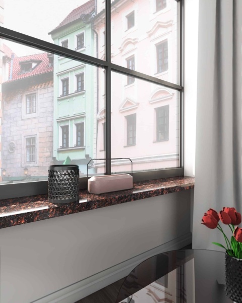 Parapet z granitu Tan Brown FALCO – stylowy brązowy parapet o ciepłym odcieniu, idealny do klasycznych wnętrz