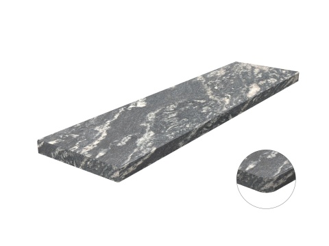 Parapet granitowy Titanium Silver Lappato FALCO – nowoczesny szaro-srebrny granit o delikatnym wykończeniu