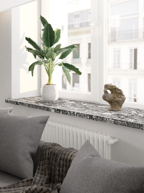 Parapet z granitu Titanium Silver FALCO – nowoczesne połączenie czerni i srebra, idealne do eleganckich wnętrz