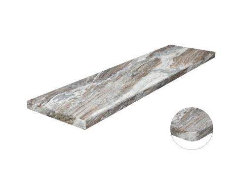 Parapet z marmuru Fantasy Brown mat – elegancki kamień o ciepłej tonacji beżu i szarości, powierzchnia matowa