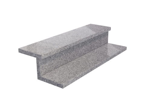 Schodek z granitu Bianco Crystal – elegancki szaro-biały kamień o drobnym, naturalnym uziarnieniu