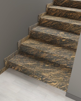 Schody z granitu Gold Antracite Antyk – eleganckie, trwałe i odporne stopnie z naturalnego kamienia w ciepłej kolorystyce