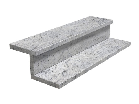 Schodek z granitu Kashmir White – elegancki kamień o subtelnym, szaro-białym użyleniu