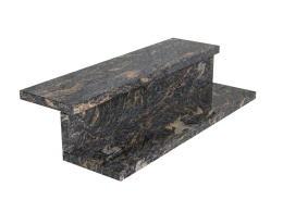 Stopień z granitu Paradiso – trwały i stylowy kamień w tonacji szaro-grafitowej z brązowymi żyłkami, idealny do wnętrz