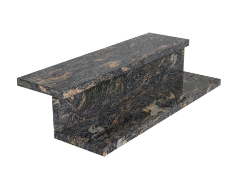 Stopień z granitu Paradiso – trwały i stylowy kamień w tonacji szaro-grafitowej z brązowymi żyłkami, idealny do wnętrz