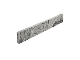 Cokół z granitu Viscont White 10 cm na białym tle, listwa wykończeniowa do schodów i podłóg Falco