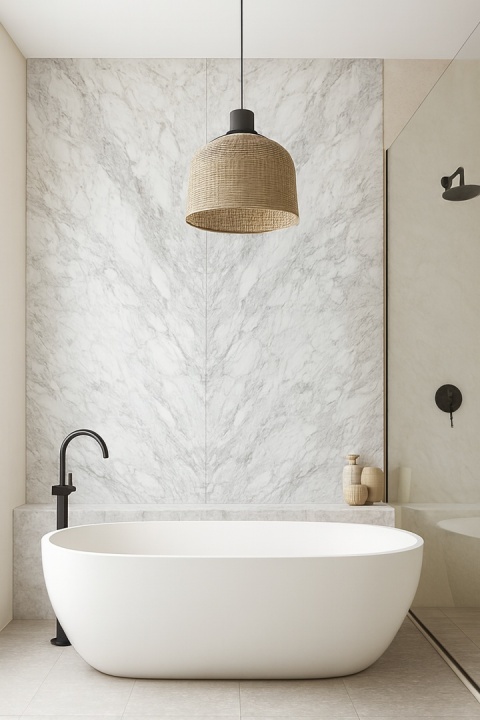 łazienka z wykorzystaniem Płyty Michelangelo Prime