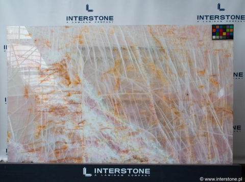 Płyta kwarcytu Cristallo Rosa WOW w pełnym formacie, polerowana, 20 mm.