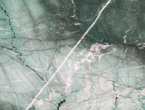 Da Vinci Quartzite – płyta zielona z białym i różowym żyłowaniem, wykończenie polerowane
