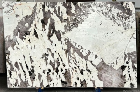 Płyta Patagonia Absolut w świetle dziennym, z wyrazistymi białymi i ciemnymi inkluzjami mineralnymi.