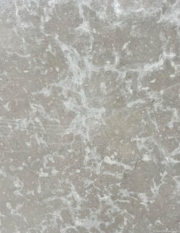 Detal wapienia Atlantic Blue w wykończeniu brushed, drobnoziarnista struktura i subtelne przejścia tonalne.