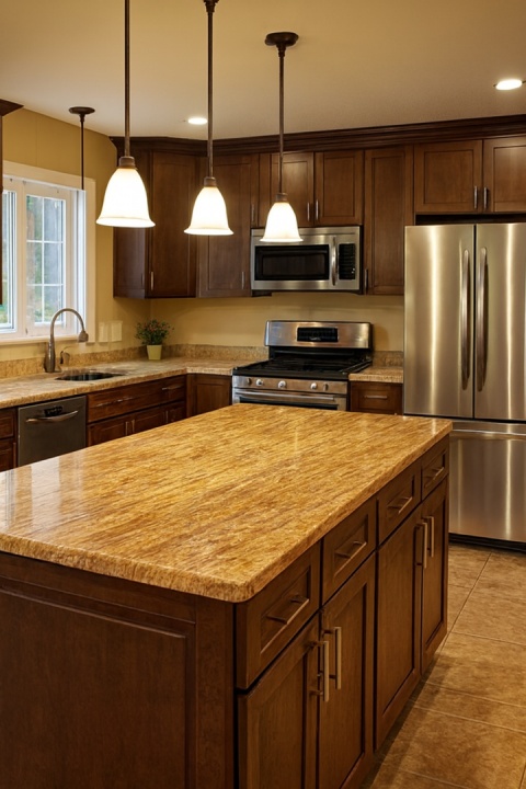 Naturalny travertyn Walnut w ciepłym brązie, z charakterystycznym żyłkowaniem i elegancką, ponadczasową fakturą.