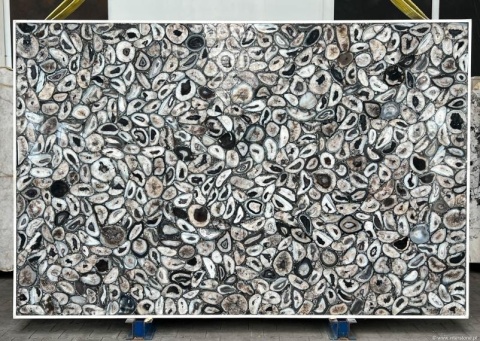 Płyta Agata Black 20 mm polerowana, unikalna struktura naturalnych agatów w odcieniach czerni, szarości i grafitu