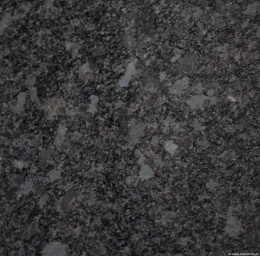 Detal granitu Steel Grey poler – ciemnoszary konglomerat ziarnisty z większymi, jasnoszarymi kryształami.