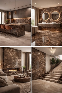 kolarz - Marazzi Marble Look Emperador – ciemnobrązowy spiek kwarcowy z jasnym użyleniem, inspirowany naturalnym marmurem