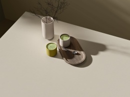 Neolith Crème Silk  – jasny kremowy blat łazienkowy z matową, satynową powierzchnią