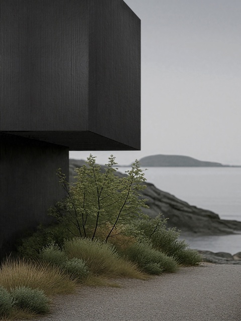 Neolith Obsidian Rigato – nowoczesna elewacja z grafitowego spieku kwarcowego o strukturze liniowej