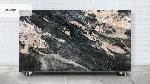 Cała płyta Kwarcyt naturalny San Diego, wykończenie skórzane, szaro-beżowy