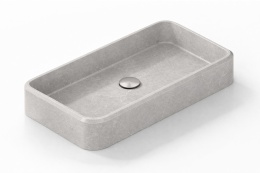 Silestone Integrity Evita L Desert Silver – umywalka z jasnoszarym użyleniem i nowoczesną, wydłużoną formą