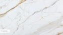 Avant Quartz 5751 Calacatta Besson poler 20 mm z białą bazą i złoto-szarym użyleniem