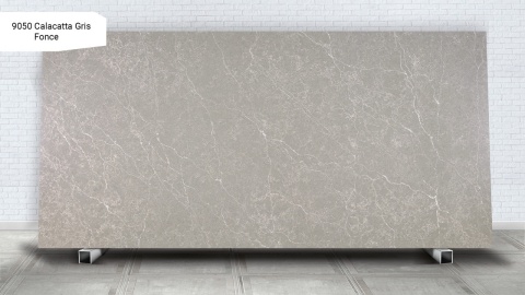 Avant Quartz 9050 Calacatta Gris Fonce poler 20 mm szary konglomerat kwarcowy z jasnym użyleniem
