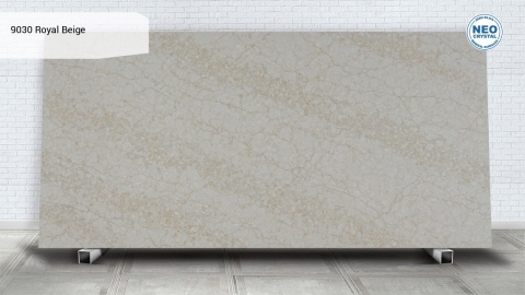 Płyta Avant Quartz 9030 Royal Beige poler 20 mm z jasną beżowo-szarą strukturą