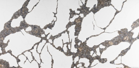 InterQ Patagonia – jasny konglomerat kwarco-granitowy z wyrazistym krystalicznym rysunkiem w szaro-beżowych tonach