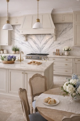 Bianco Statuario Venato to spiek kwarcowy, biały marmur ze zdecydowanym, szarym użyleniem - lewy book match