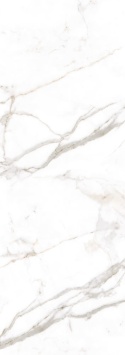 Calacatta Oro Venato 3,5 mm Naturale to spiek kwarcowy o eleganckiej, jasnej kolorystyce z subtelnym złotym użyleniem.