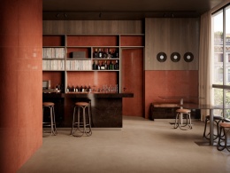 Marazzi Grande Lume Magma Lux – spiek kwarcowy w rdzawo-terakotowym odcieniu z eleganckim połyskiem