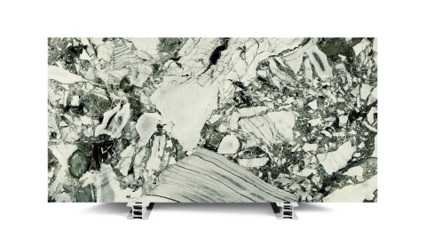 Brachot Uniceramica Jade Green Bookmatch naturale spiek kwarcowy z zielono-grafitowym kamiennym wzorem