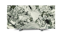 Brachot Uniceramica Jade Green Bookmatch naturale spiek kwarcowy z zielono-grafitowym kamiennym wzorem