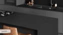 Ciemna wyspa kuchenna z blatem Keralini Absolute Black Fullbody structural 12 mm