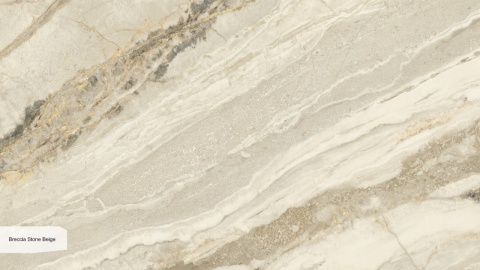 Zbliżenie na beżowo-szare użylenie Keralini Breccia Stone Beige naturale