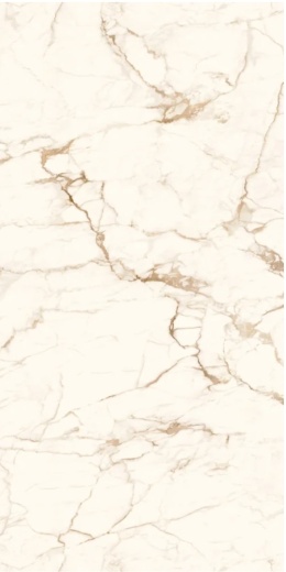SapienStone Calacatta Macchia Vecchia 4D Cashmere z jasną bazą i beżowo-złotym użyleniem