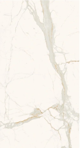 SapienStone Calacatta Natural 12 mm z jasną bazą i delikatnym szaro-złotym użyleniem