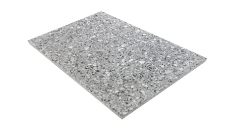 Brachot Terrazzo Grey Granite honed jasnoszare terrazzo z białym i grafitowym kruszywem o wyrazistej strukturze