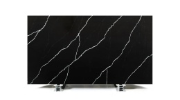 Brachot Unistone Nero Marquina polished czarny konglomerat kwarcowy z białym marmurowym użyleniem