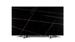 Brachot Unistone Sahara Noir polished czarny konglomerat kwarcowy ze złoto-miedzianym użyleniem
