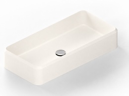 Umywalka Silestone Integrity Evita L Blanco Zeus Poler w jasnym kolorze o wydłużonej formie