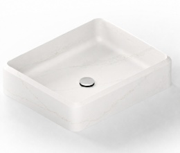 Umywalka Integrity Evita Q Silestone Ethereal Glow Poler w jasnej kolorystyce z subtelnym użyleniem