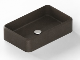 Umywalka Integrity Evita S Silestone Calypso w ciemnobrązowym kolorze z subtelnym użyleniem