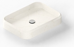 Umywalka Integrity Marie L Silestone Blanc Élysée w jasnym kolorze z delikatnym, eleganckim użyleniem