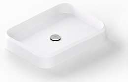 Umywalka Integrity Marie L Silestone Miami White 17 o większej, zaokrąglonej formie i jasnej kolorystyce