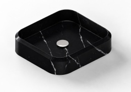 Umywalka Integrity Marie S Silestone Et. Marquina w ciemnym kolorze z jasnym użyleniem