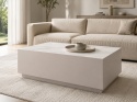 Brunia z blatem Marble Bianco i kaszmirowym korpusem w jasnym minimalistycznym wnętrzu