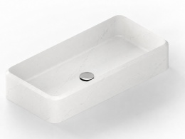 Umywalka Silestone Integrity Evita L Ethereal Noctis Poler z jasną powierzchnią i subtelnym szarym użyleniem